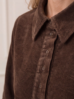 I SAY Barbel Corduroy Dress Dresses N19 Washed Taupe
