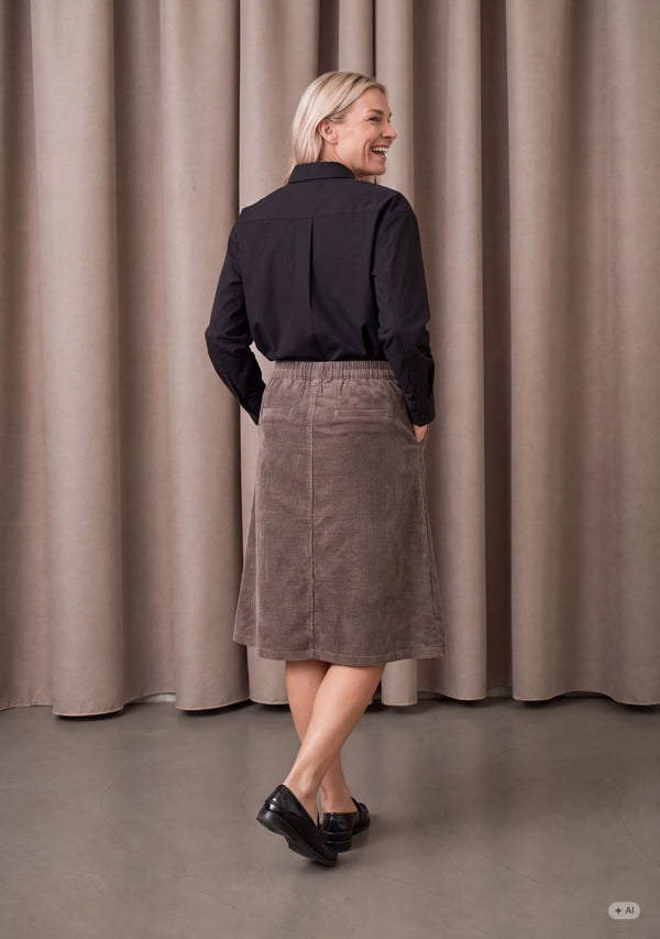I SAY Barbel Corduroy Skirt Skirts N19 Washed Taupe