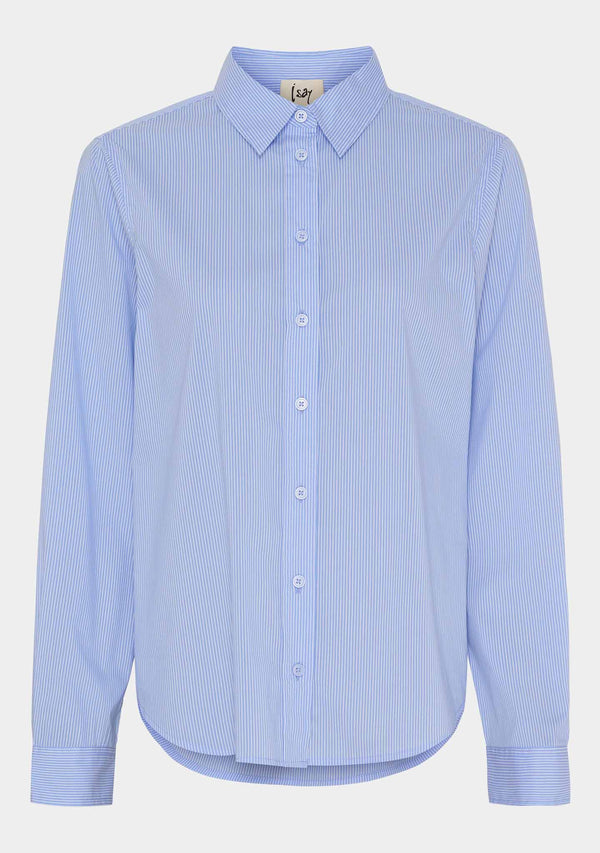 I SAY Bellis Striped Shirt Shirts M56 Light Blue Pinstripe