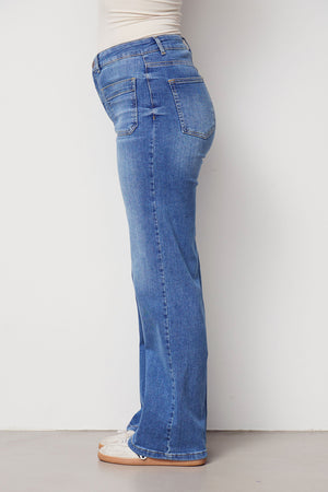 I SAY Bologna Wide Jeans Pants 606 Mid Denim