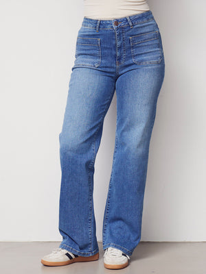 I SAY Bologna Wide Jeans Pants 606 Mid Denim