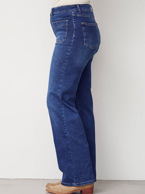 I SAY Bologna Wide Jeans Pants 662 Dark denim