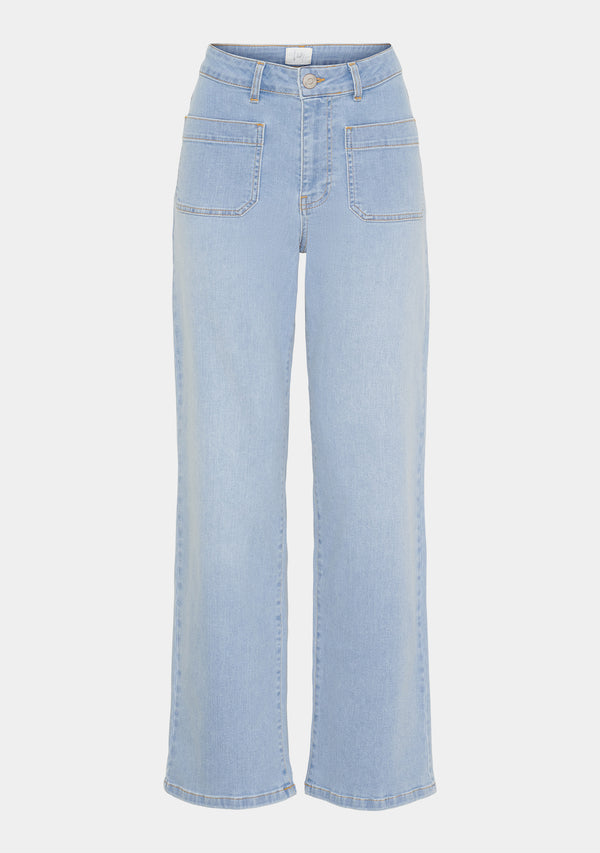 I SAY Bologna Wide Jeans Pants 674 Light Denim