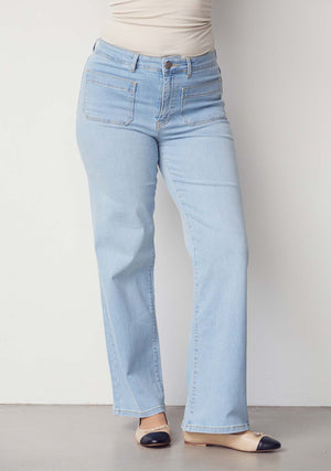 I SAY Bologna Wide Jeans Pants 674 Light Denim