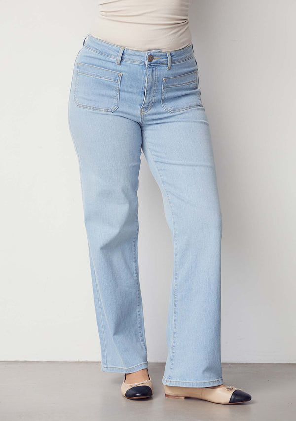 I SAY Bologna Wide Jeans Pants 674 Light Denim