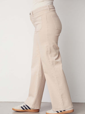 I SAY Bologna wide Twill Pant Pants 117 Dark Sand