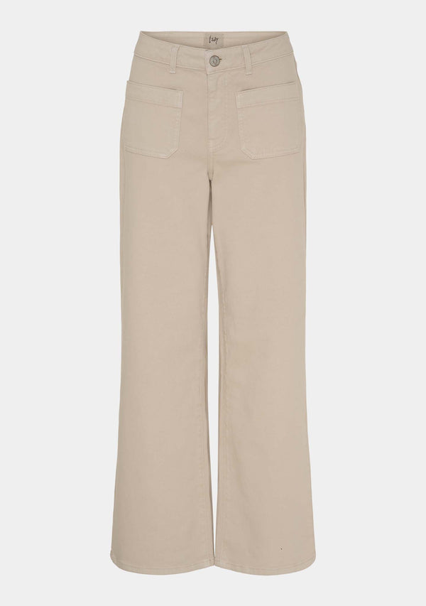 I SAY Bologna wide Twill Pant Pants 117 Dark Sand