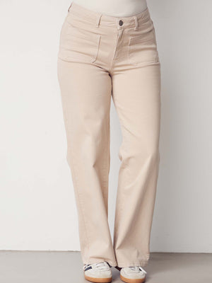 I SAY Bologna wide Twill Pant Pants 117 Dark Sand