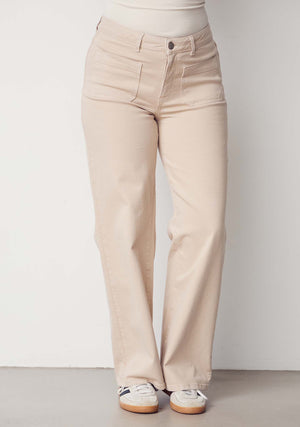 I SAY Bologna wide Twill Pant Pants 117 Dark Sand
