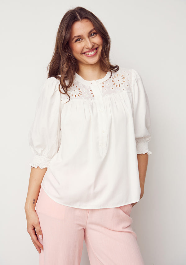 I SAY Cara s/s Blouse Blouses 101 Broken White