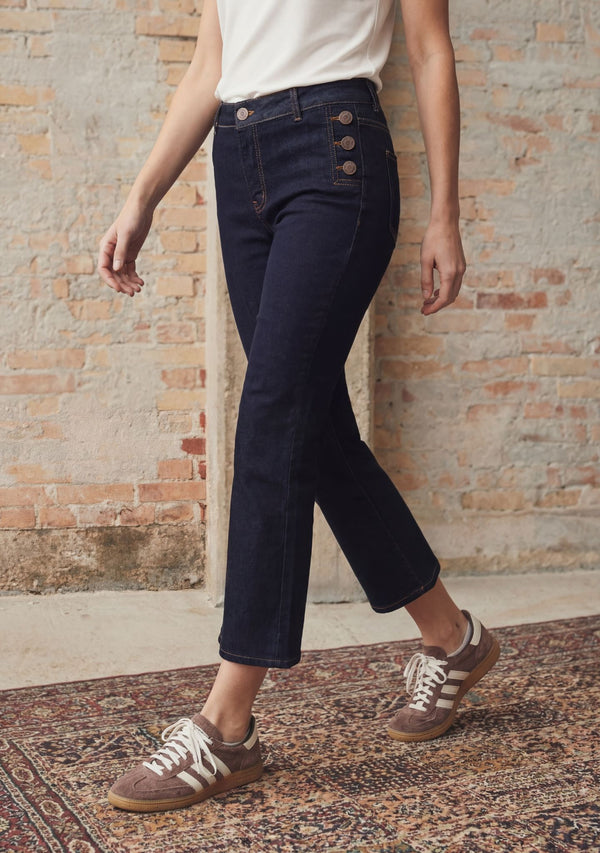 I SAY Como Button Jeans Pants K97 Unwashed Denim