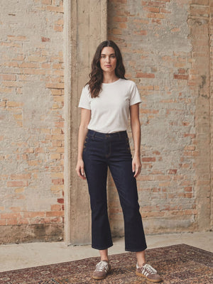 I SAY Como Button Jeans Pants K97 Unwashed Denim