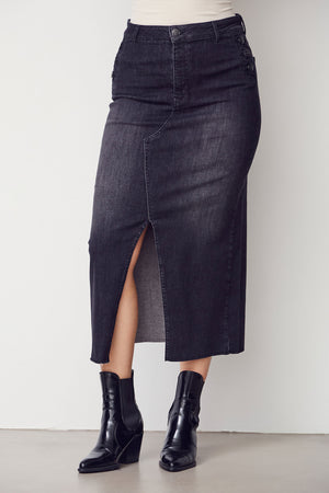 I SAY Como Denim Skirt Skirts 927 Washed Black