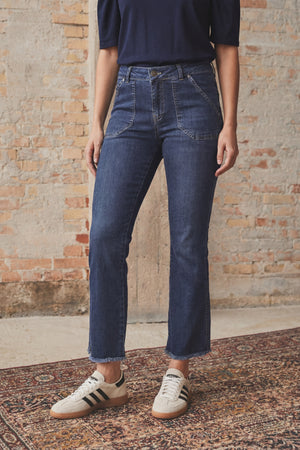 I SAY Como Flare Jeans Pants 662 Dark denim