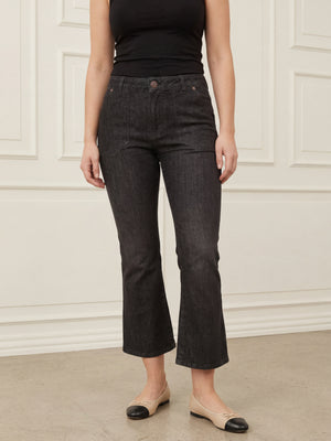 I SAY Como Flare Jeans Pants 923 Washed Grey