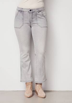 I SAY Como Flare Jeans Pants 943 Light Grey Washed