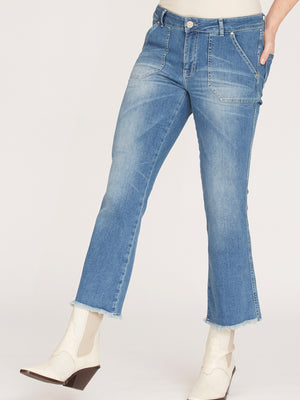 I SAY Como Flare Jeans Pants I55 Como Blue Wash