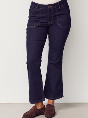 I SAY Como Flare Jeans Pants K97 Unwashed Denim