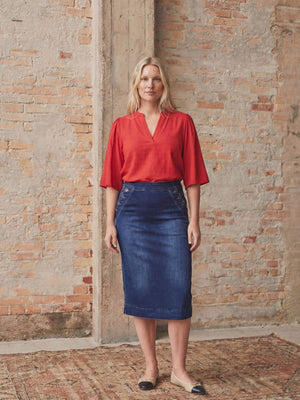 I SAY Como Highwaist Skirt Skirts 662 Dark denim