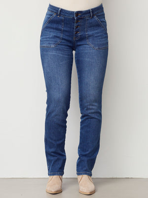 I SAY Como Long Jeans Pants 700 Mid Denim Wash