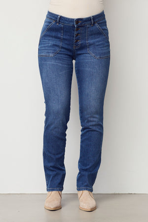 I SAY Como Long Jeans Pants 700 Mid Denim Wash