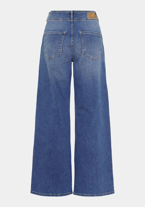 I SAY Como New Wide Jeans Pants 700 Mid Denim Wash