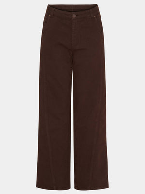 I SAY Como Slit Twill Pant Pants 356 Dark brown