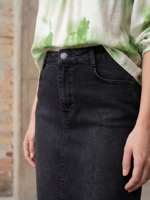 I SAY Como Solid Skirt Skirts 927 Washed Black