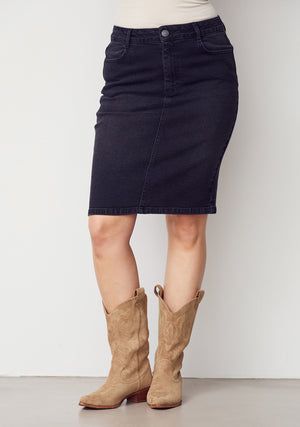 I SAY Como Solid Skirt Skirts 927 Washed Black