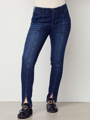 I SAY Como Split Jeans Pants 662 Dark denim