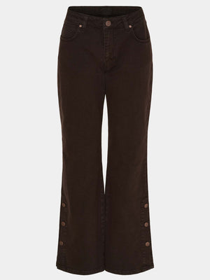 I SAY Como Twill Button Pant Pants 356 Dark brown