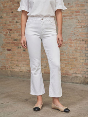 I SAY Como Twill Kickflare Pant Pants 100 White