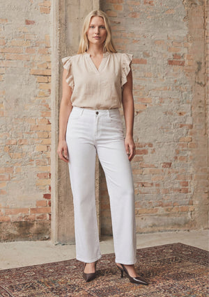 I SAY Como Twill Wide Pant Pants 100 White