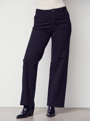 I SAY Como Twill Wide Pant Pants 900 Black