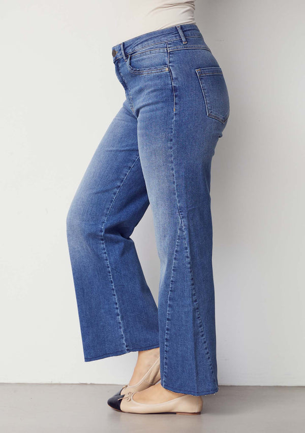I SAY Como Wide Jeans Pants 700 Mid Denim Wash