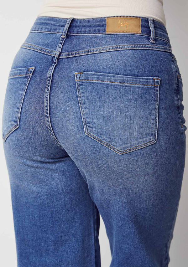 I SAY Como Wide Jeans Pants 700 Mid Denim Wash