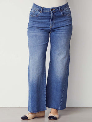 I SAY Como Wide Jeans Pants 700 Mid Denim Wash