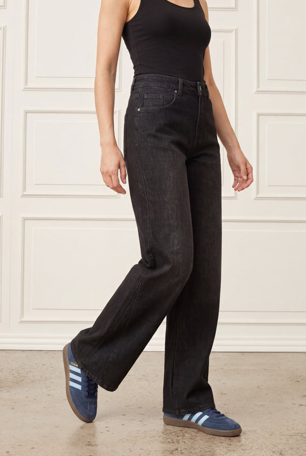I SAY Como Wide Jeans Pants 923 Washed Grey