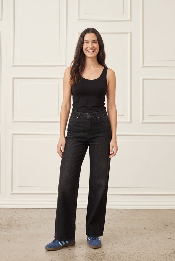 I SAY Como Wide Jeans Pants 923 Washed Grey