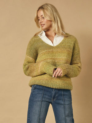 I SAY Cosima Color Pullover Knitwear N48 Green Tones