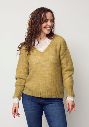 I SAY Cosima Knit Knitwear 803 Lime Melange