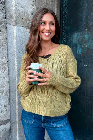 I SAY Cosima Knit Knitwear 803 Lime Melange