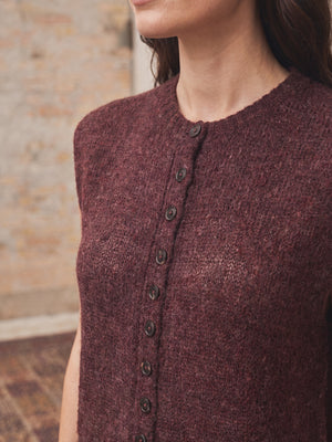 I SAY Cosima Waistcoat Knitwear N69 Wine Melange