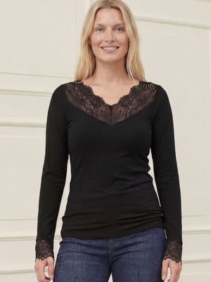 I SAY Dee Lace Blouse Basics 900 Black