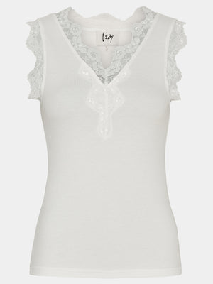 I SAY Dee Lace Top Basics 100 White