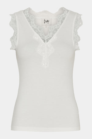 I SAY Dee Lace Top Basics 100 White