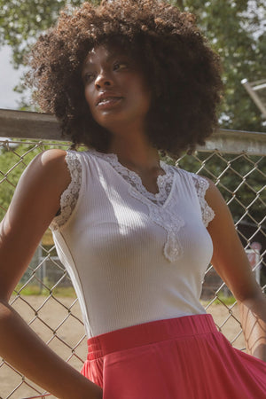 I SAY Dee Lace Top Basics 100 White