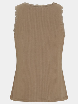 I SAY Dee O-Neck Top Basics 368 Taupe