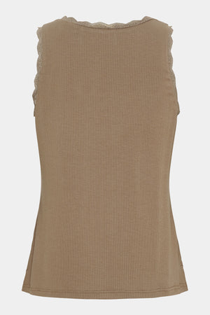 I SAY Dee O-Neck Top Basics 368 Taupe