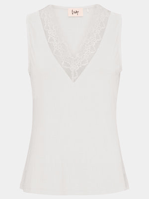 I SAY Dee V-Neck Top Basics 100 White